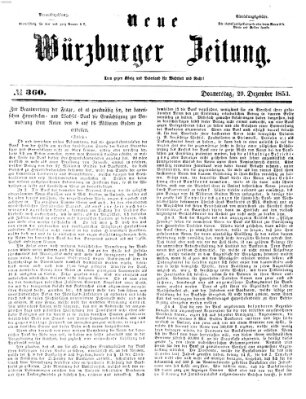 Neue Würzburger Zeitung Donnerstag 29. Dezember 1853