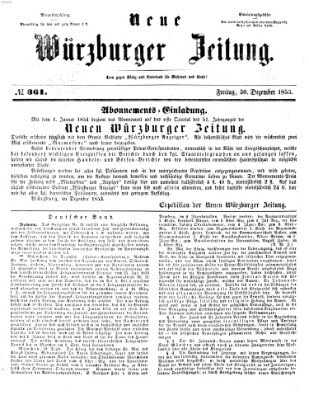 Neue Würzburger Zeitung Freitag 30. Dezember 1853