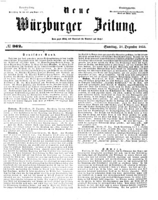 Neue Würzburger Zeitung Samstag 31. Dezember 1853