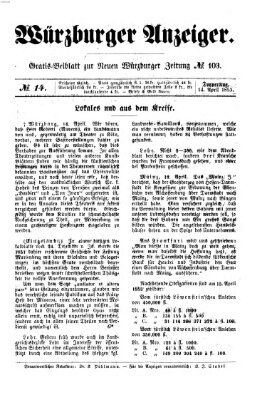 Würzburger Anzeiger (Neue Würzburger Zeitung) Donnerstag 14. April 1853