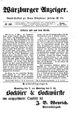 Würzburger Anzeiger (Neue Würzburger Zeitung) Freitag 6. Mai 1853