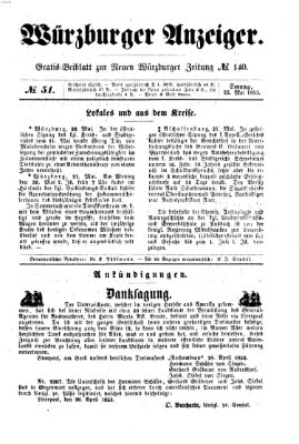 Würzburger Anzeiger (Neue Würzburger Zeitung) Sonntag 22. Mai 1853