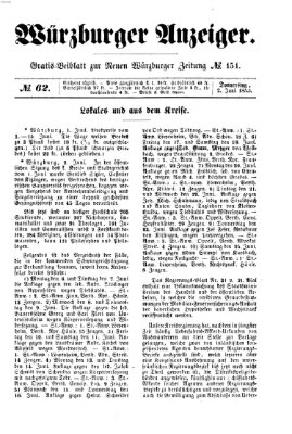 Würzburger Anzeiger (Neue Würzburger Zeitung) Donnerstag 2. Juni 1853