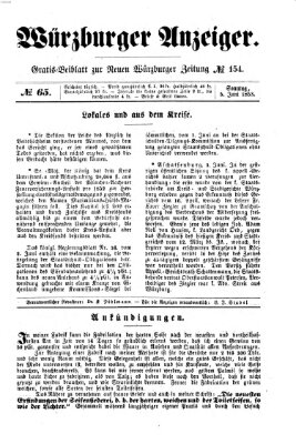 Würzburger Anzeiger (Neue Würzburger Zeitung) Sonntag 5. Juni 1853