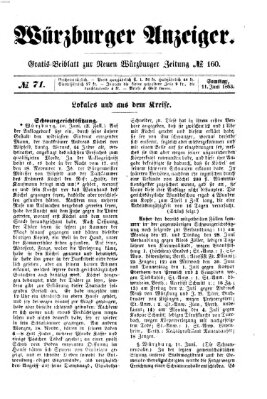 Würzburger Anzeiger (Neue Würzburger Zeitung) Samstag 11. Juni 1853