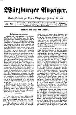 Würzburger Anzeiger (Neue Würzburger Zeitung) Mittwoch 15. Juni 1853