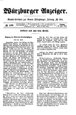 Würzburger Anzeiger (Neue Würzburger Zeitung) Dienstag 26. Juli 1853