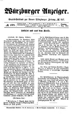 Würzburger Anzeiger (Neue Würzburger Zeitung) Sonntag 7. August 1853