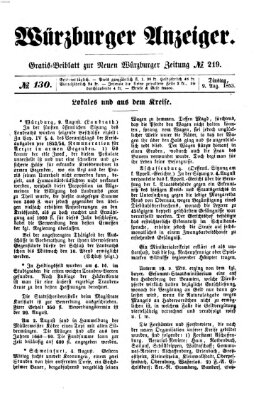 Würzburger Anzeiger (Neue Würzburger Zeitung) Dienstag 9. August 1853