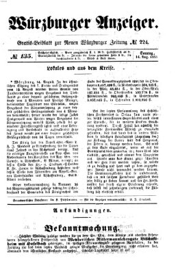 Würzburger Anzeiger (Neue Würzburger Zeitung) Sonntag 14. August 1853