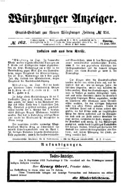 Würzburger Anzeiger (Neue Würzburger Zeitung) Samstag 10. September 1853