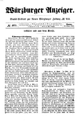 Würzburger Anzeiger (Neue Würzburger Zeitung) Montag 12. September 1853