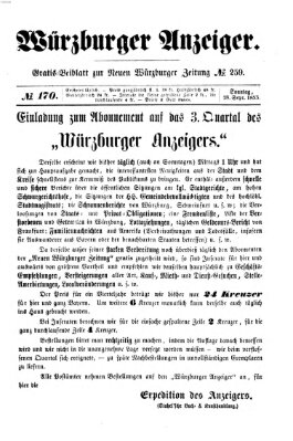 Würzburger Anzeiger (Neue Würzburger Zeitung) Sonntag 18. September 1853