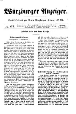 Würzburger Anzeiger (Neue Würzburger Zeitung) Mittwoch 21. September 1853