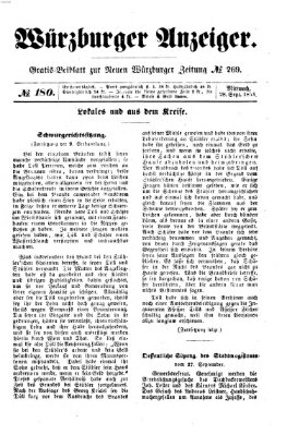 Würzburger Anzeiger (Neue Würzburger Zeitung) Mittwoch 28. September 1853