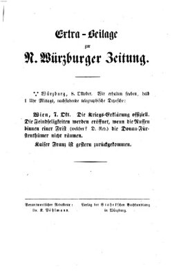 Würzburger Anzeiger (Neue Würzburger Zeitung) Samstag 8. Oktober 1853