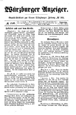 Würzburger Anzeiger (Neue Würzburger Zeitung) Donnerstag 3. November 1853