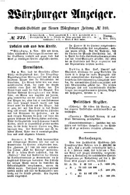 Würzburger Anzeiger (Neue Würzburger Zeitung) Dienstag 8. November 1853