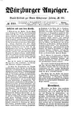 Würzburger Anzeiger (Neue Würzburger Zeitung) Montag 21. November 1853