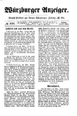 Würzburger Anzeiger (Neue Würzburger Zeitung) Dienstag 22. November 1853