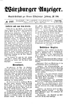 Würzburger Anzeiger (Neue Würzburger Zeitung) Donnerstag 24. November 1853