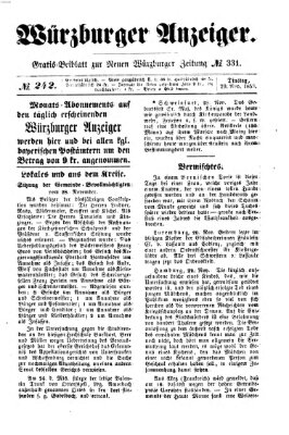 Würzburger Anzeiger (Neue Würzburger Zeitung) Dienstag 29. November 1853