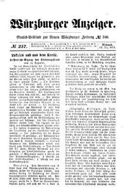 Würzburger Anzeiger (Neue Würzburger Zeitung) Mittwoch 14. Dezember 1853