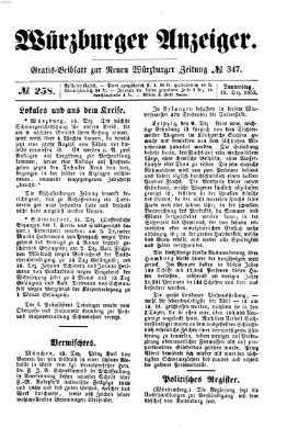 Würzburger Anzeiger (Neue Würzburger Zeitung) Donnerstag 15. Dezember 1853