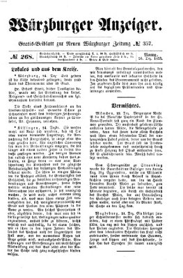 Würzburger Anzeiger (Neue Würzburger Zeitung) Montag 26. Dezember 1853