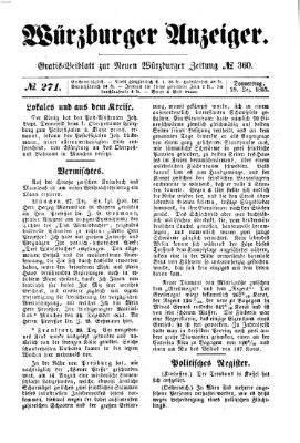 Würzburger Anzeiger (Neue Würzburger Zeitung) Donnerstag 29. Dezember 1853