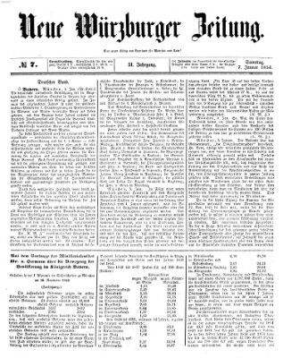 Neue Würzburger Zeitung Samstag 7. Januar 1854