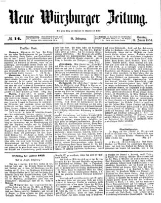 Neue Würzburger Zeitung Samstag 14. Januar 1854