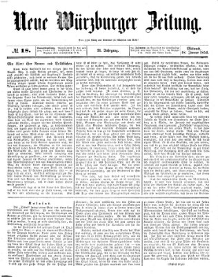 Neue Würzburger Zeitung Mittwoch 18. Januar 1854