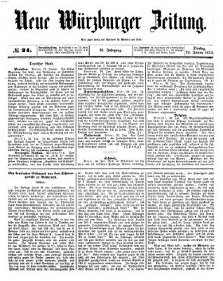 Neue Würzburger Zeitung Dienstag 24. Januar 1854