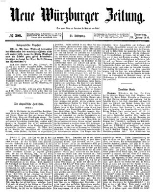 Neue Würzburger Zeitung Donnerstag 26. Januar 1854