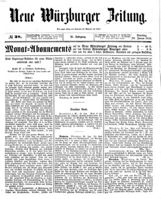 Neue Würzburger Zeitung Samstag 28. Januar 1854