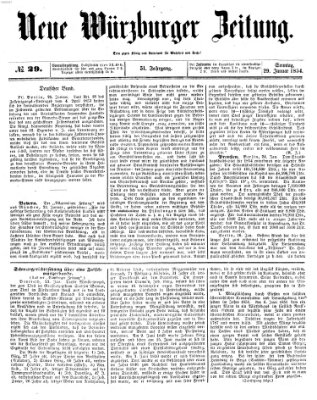 Neue Würzburger Zeitung Sonntag 29. Januar 1854