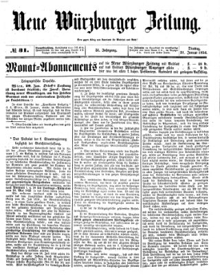 Neue Würzburger Zeitung Dienstag 31. Januar 1854