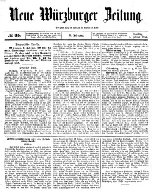 Neue Würzburger Zeitung Samstag 4. Februar 1854