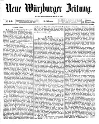 Neue Würzburger Zeitung Sonntag 12. Februar 1854