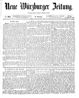 Neue Würzburger Zeitung Montag 13. Februar 1854