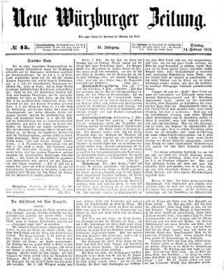 Neue Würzburger Zeitung Dienstag 14. Februar 1854