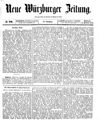 Neue Würzburger Zeitung Mittwoch 15. Februar 1854