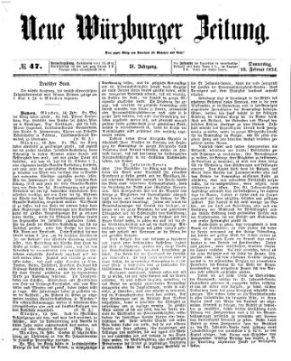 Neue Würzburger Zeitung Donnerstag 16. Februar 1854