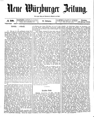 Neue Würzburger Zeitung Sonntag 19. Februar 1854