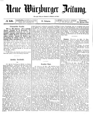 Neue Würzburger Zeitung Donnerstag 23. Februar 1854