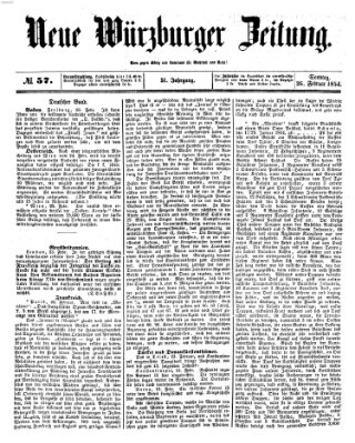 Neue Würzburger Zeitung Sonntag 26. Februar 1854