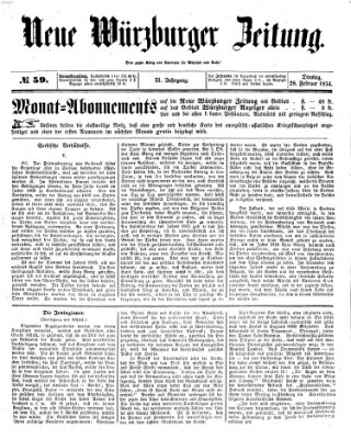 Neue Würzburger Zeitung Dienstag 28. Februar 1854