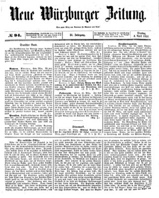 Neue Würzburger Zeitung Dienstag 4. April 1854