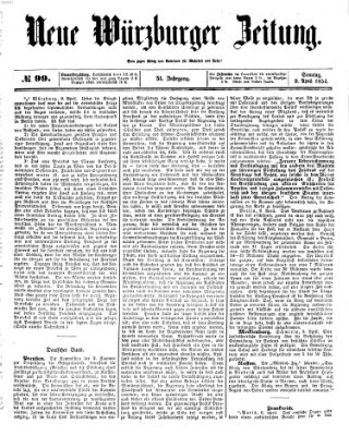 Neue Würzburger Zeitung Sonntag 9. April 1854